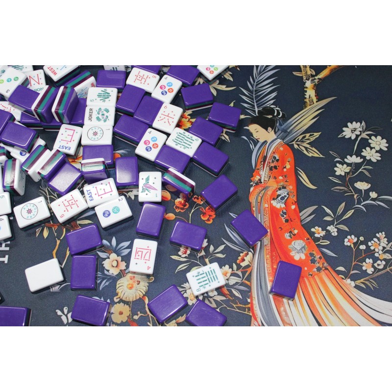 Stock Luxury 160-Tile American Mahjong Set Blue Willow Chinoiserie Mat