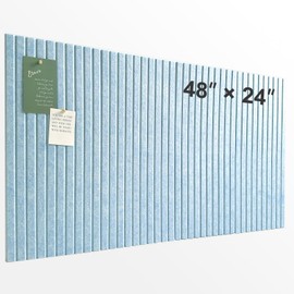 Large Cork Board for Office, 8 Pack Felt Wall Tiles with Slat Wall Paneling and Safe Removable Adhesive Tabs, Felt Bulletin Board Pin Board Cork Boards for Walls - Light Blue