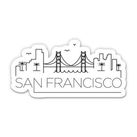 Squiddy San Francisco California - Vinyl Sticker for Car, Laptop, Notebook (5" Wide)