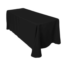 WedDecor Rectangular Polyester Tablecloth Durable Fabric Table Cover for Wedding Decorations Dinner Birthday Anniversary Parties Events, 70 x 126 Inches, Black, 1 Piece