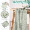 AUAUY Modern Gauze Rustic Table Runner Cheese Cloth Washable Washable