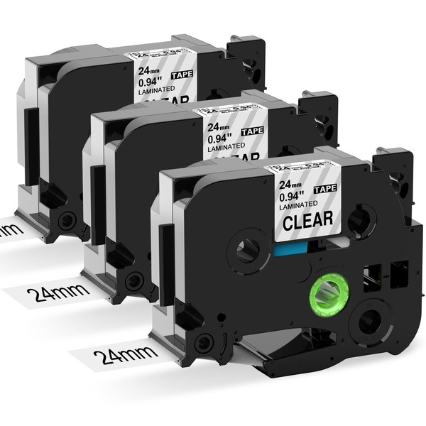 3 x MarkField Compatible 24 mm Clear Label Tape for
