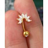 COCHARM Cute Gold Flower Rook Earrings 16g Sparkling Rook Barbells