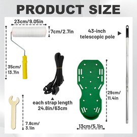 4 PCS 9 Inch Spiked Roller for self Leveling，self Leveling Concrete,Spike Shoes for Epoxy Flooring, Spike Roller for Self Leveling Cement,Epoxy Tools