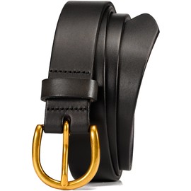 WOLFANT Womens Casual leather Jean Belt,1.1" Ladies Belt with Gold Buckle,100% Italian Full Grain Real Solid Leather