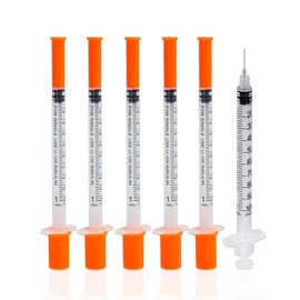1ml/cc 30G 8mm Syringes, Lab Dispensing Syringe, Individual Wrapped, 20 Pack