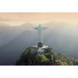 5x3ft Christ The Redeemer in Rio de Janeiro Brazil Backdrop Religion