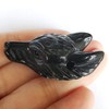 Lovionus89 Natural Black Obsidian Wolf Head Stone Statue, Mini 40