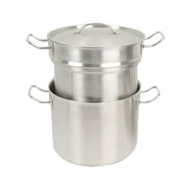 A-to-Z Supply SLDB012 Double Boiler, 12 Quart, with Cover, encapsulated Base, 18/8 Stainless Steel, Induction Ready, NSF (3 pc)