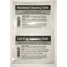 Laptop & LCD cleaning Kit (2-step cleaner for laptop and LCD screens) (3 pre-moistened cleaning sheets, 3 lint-free polishing cloths, 1 microfibre finishing cloth)