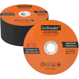 GoYonder 6 Inch Cut Off Wheels 6" x 0.045" x 7/8" Cutting Wheels for Die Grinders Cutting Discs 50 Pack