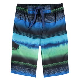 Kanu Surf boys Viper Quick Dry Upf 50+ Beach Swim Trunks, Nova Navy/Green, 14-16 US