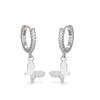 Earrings 925 Silver Hoop Earrings with Moon and Star Drop,