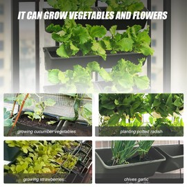 WANLECY 8 Pockets Vertical Planters Indoor Outdoor Living Wall Mounted Garden Wall Planter for Herb Plants, Balcony Decoration (Dark Green)