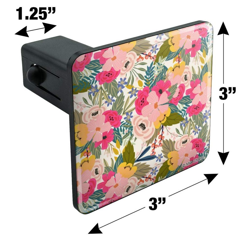 GRAPHICS & MORE Softly Flowers Floral Pattern Tow Trailer Hitch