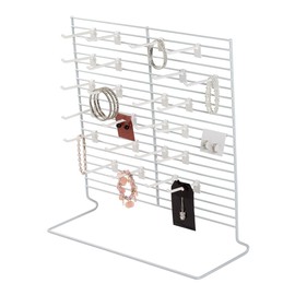 SSWBasics 24-Peg White Wire Countertop Rack - 18" W x 20" H