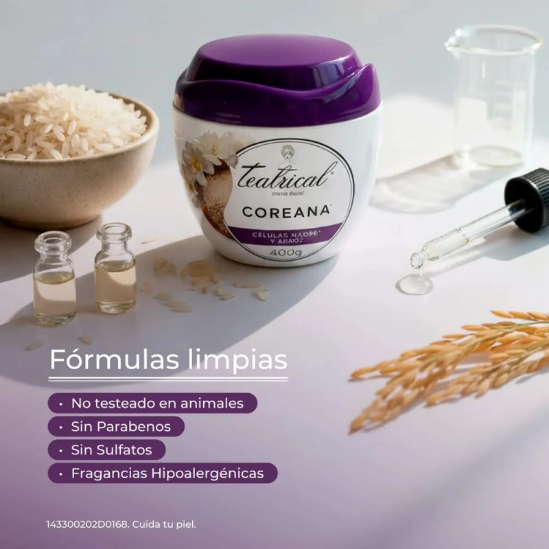 Crema Facial Efecto Piel Coreana 200g Teatrical