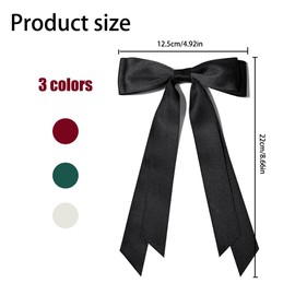 Ribbon Bow Hair Clips with Long Tail Hair Bow Clips Bowknot Hair Clips,2Pcs Bowknot Hair Clip Hair Bow Barrettes Women Girls Hair Bow Ribbon Hair Clips with Bowknot Hairpin Bows Hair Clips,Beige Black (Red Black)
