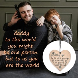 Dad Signs for Home Decor Dad Gifts for Fathers Day Wood Ornaments Dad Birthday Decorative Signage from Daughter Son Daddy Father Wall Decor Father Day Tree Decorations Engraved Dad Wedding Gift Idea