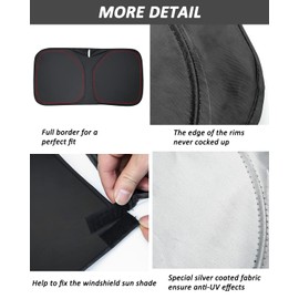 Bestview Front Windshield Sun Shade Compatible with Jeep Grand Cherokee 2011-2021, Foldable Reflective Sunshade for Car Front Window, 3 Layers 210T Material