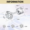 3 Pairs Stud Earrings Set for Women Men, Round Cubic