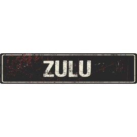 Zulu Black Grunge Style Rustic Vintage Look 8" Wide Decal Bumper Sticker for use on Any Smooth Surface