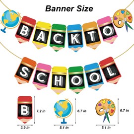 Back To School Banner - Pencil Banners - First day of School Banner for Welcome Back Decorations - Classroom Welcome Sign