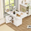 Mcltopz 47.24" Kitchen Island with Storage Rack and Cabinet, White