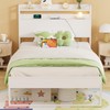 Elephance Twin Bed Frames with Charging Station and Storage Headboard,