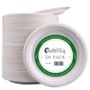 CafeTEq Bagasse Heavy-Duty White Round Plates Super Rigid Disposable Eco
