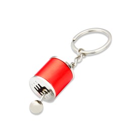 Six Speed Manual Transmission Gear Shift Fidget Toy Keychain, Automotive Part Car Keychain Key Chain Accessories (Red)