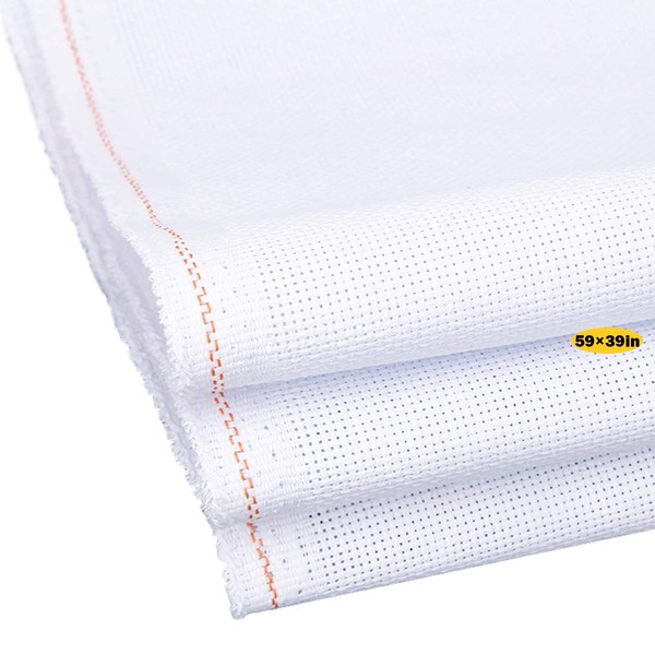 59 by 39-Inch Cross Stitch Fabric, 14 Count Big Size Classic Reserve Aida Cloth,White