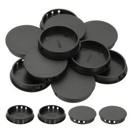 PATIKIL Plastic Hole Plugs, 34 Pcs 2 1/7"(55mm) Plastic Plugs Screw Hole Plug Snap Desk Grommet Buckle Knockout Locking Plugs Furniture Insert End Cap for Holes Kitchen Cabinet, Black