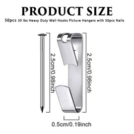 100 Pcs Photo Frame Hook, Picture Hooks, Picture Frame Hangers, Picture Hooks Hanging Hooks kit, Photo Frame Nails, Photo Hanging Hooks Kit, Photo Frame Hanging Kit, for Walls