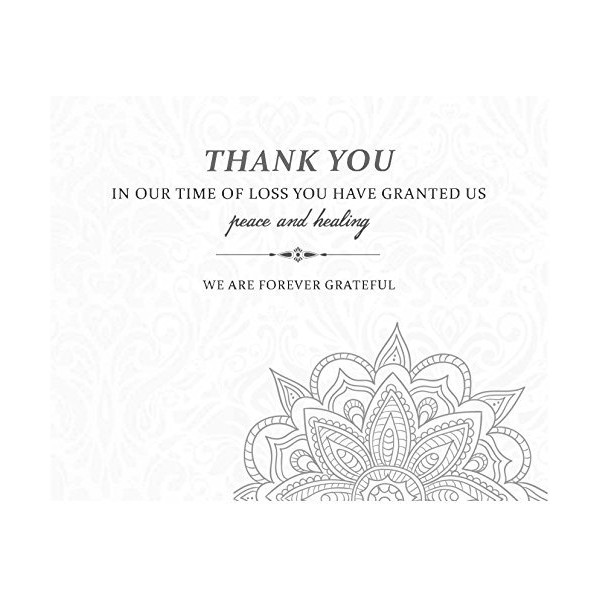 Celebration of Life Funeral Thank You Cards with envelopes Sympathy Condolence acknowledgement Thank You Cards (White)