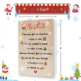 YiKaLus Merry Christmas Gifts for Sister,Best Christmas Card from Brother Friend,Lovely Christmas Card for Sister-in-law,Happy Christmas Gifts with Envelope