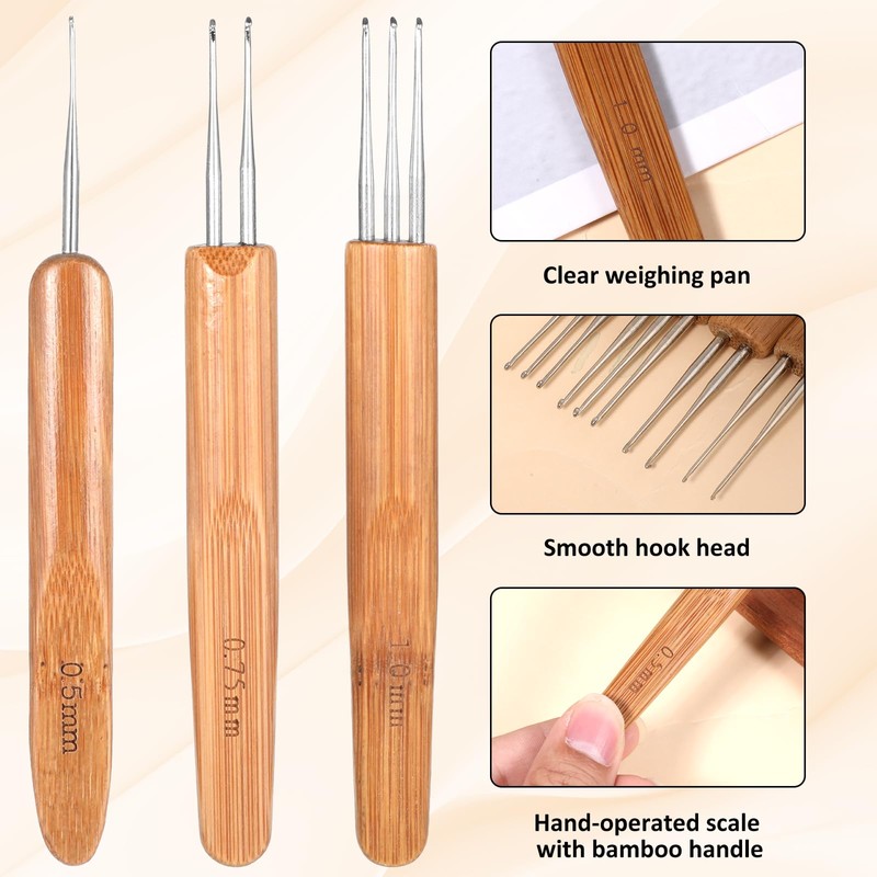 9 Pcs Dreadlock Crochet Hook for Hair Dreadlock Crochet Needles