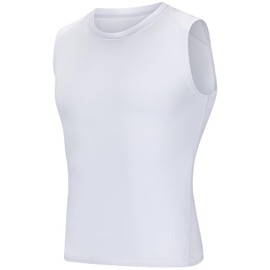 Anawakia Youth Boys Sleeveless Compression Shirt Quick Dry Basketball Football Undershirt Kids Athletic Tank Tops Base Layer Vest(XL,2 Pack:White White)