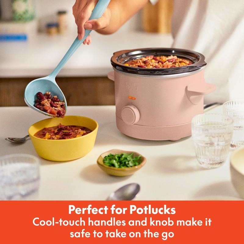 bella 1.5 Qt Slow Cooker with 3 Heat Manual Control,