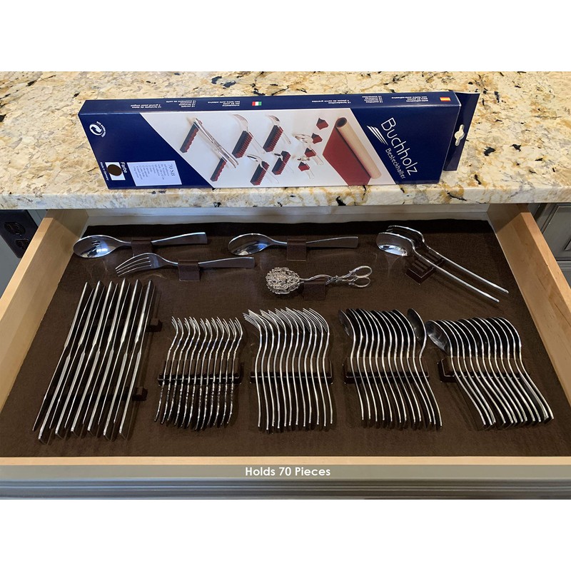 Silverware Drawer Lining Kit in Brown - Holds 70 Pieces