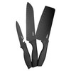 professional kitchen knife set with scissors - 3-piece black knives