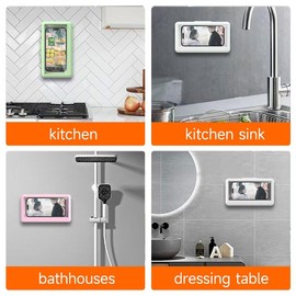 Shower Phone Holder, 360° Rotating, Fits 4"–7" Phones:_green