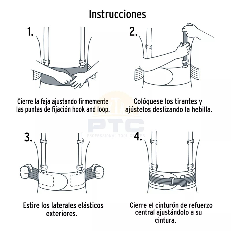 Truper FAJA-LX Lumbar girdle with third belt, size G