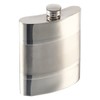 Pewter Hip Flask Made in England Satin Band 6 oz