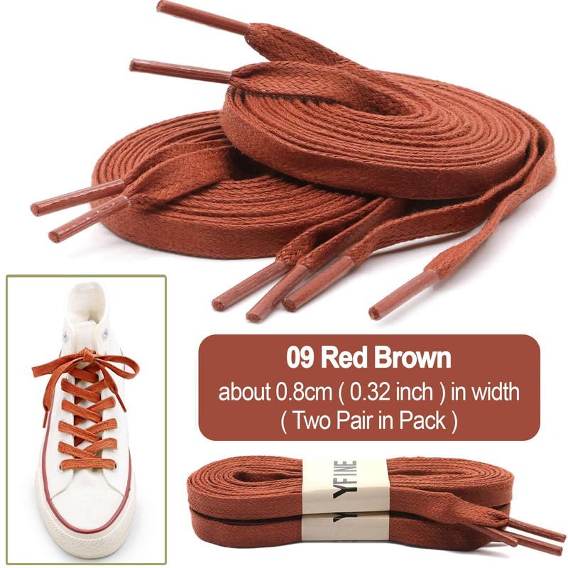 YFINE Flat Waxed Shoe Laces: Sneakers Shoelaces for Men&Women Boot