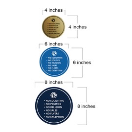 Circle No Soliciting No Politics No Religion No Sales No Flyers No Exception Sign (Black) - Large