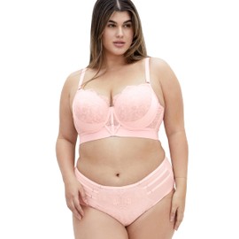 City Chic Women's Plus Size Bra-Alexis Contour Longline, Blush, 42B