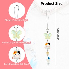 LEGENTLISUR Cute Phone Charms Cat Butterfuly Fish Y2Y Cellphone Charms Accessories for Bag Camera Pendants Decor for Women (Yellow)