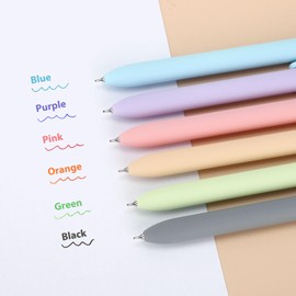 6 Pieces Gel Ink Pen Refills Replaceable Ballpoint Colorful Ink Pen Refills Fine Point 0.7mm Smooth Writing for Office School Supplies (Aesthetic Colorful Ink)
