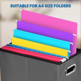 Umtiti A4-Size File Organizer Box（Folders not included. File Folder Storage, Durable Hanging Lidless File Box for Office/Decor/Home,Dark Gray.XS